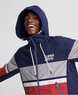 Superdry Summer House Cipzár Through Cagoule Férfi Kabát Sötétkék | FNGVH4023